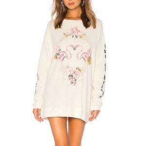 WILDFOX 🦩 two of hearts floral romantic roadtrip sweater sweatshirt S